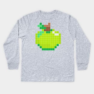 green pixel apples are good for you Kids Long Sleeve T-Shirt